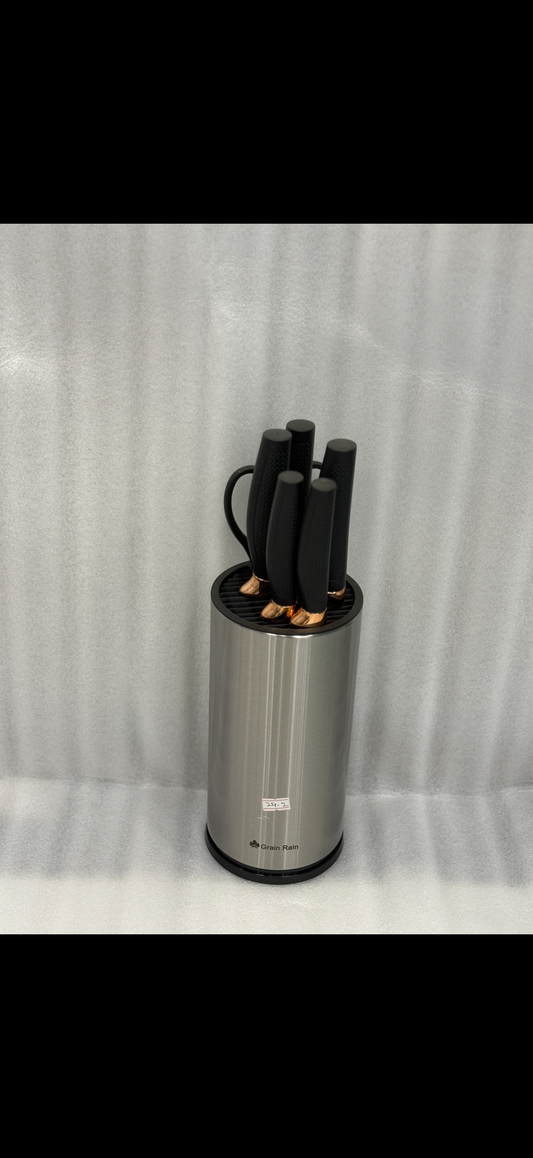 Luxurious 7 pcs stainless steel ceramic coated knife set