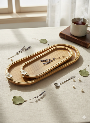 2 piece luxury wooden platter