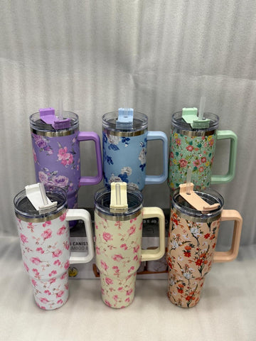 MSZM floral stainless steel tumbler - 40 oz