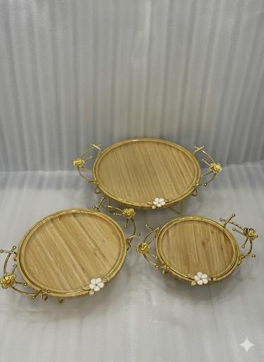 3 piece luxury wooden platter