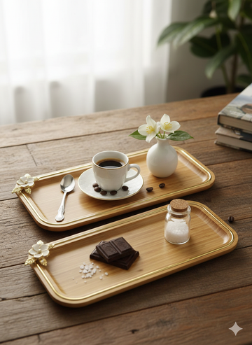 2 piece luxury wooden platter