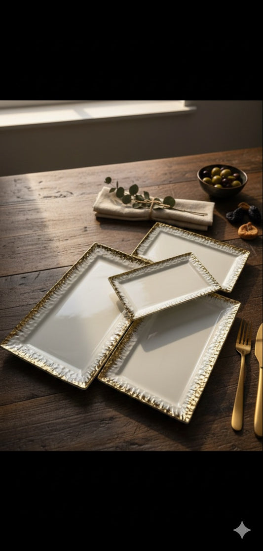 4 piece luxury gold platters
