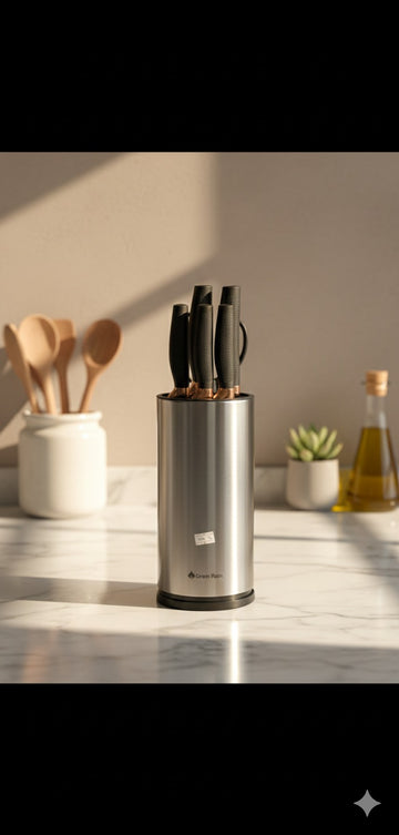 Luxurious 7 pcs stainless steel ceramic coated knife set