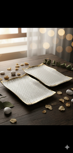 3 piece luxury gold platters