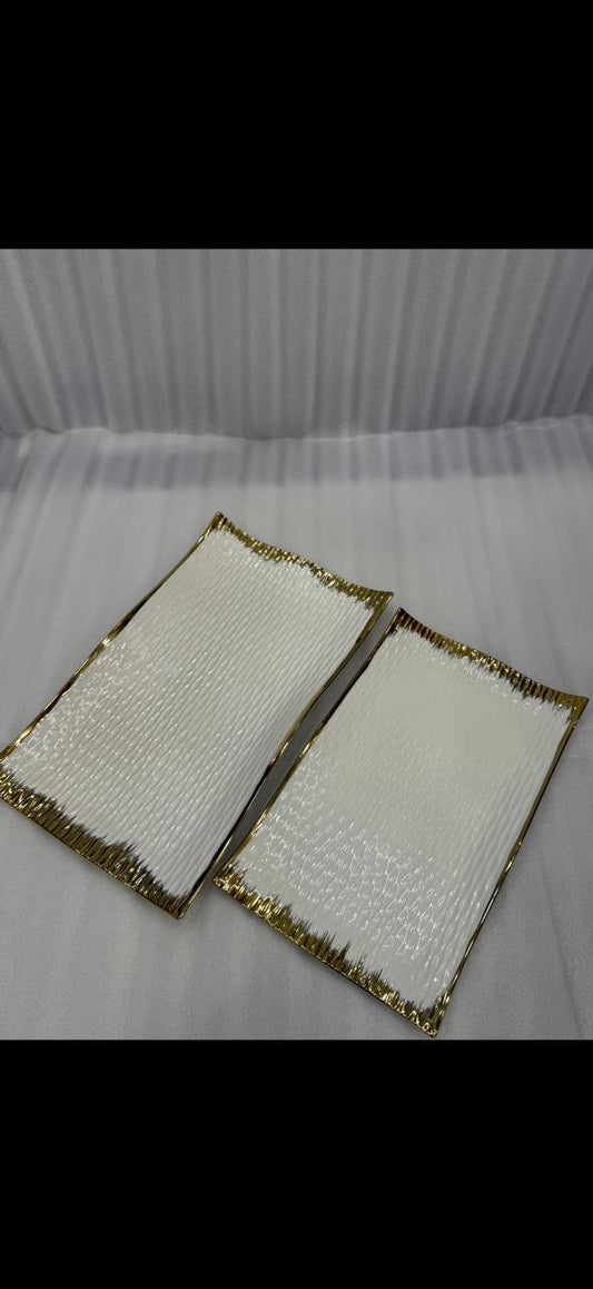 3 piece luxury gold platters